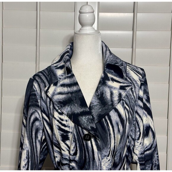 Susan Graver Women Size L Animal Print Zebra Black Grey Lined Jacket Boho - Picture 3 of 11